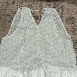 Caution To The Wind White Eyelet Top